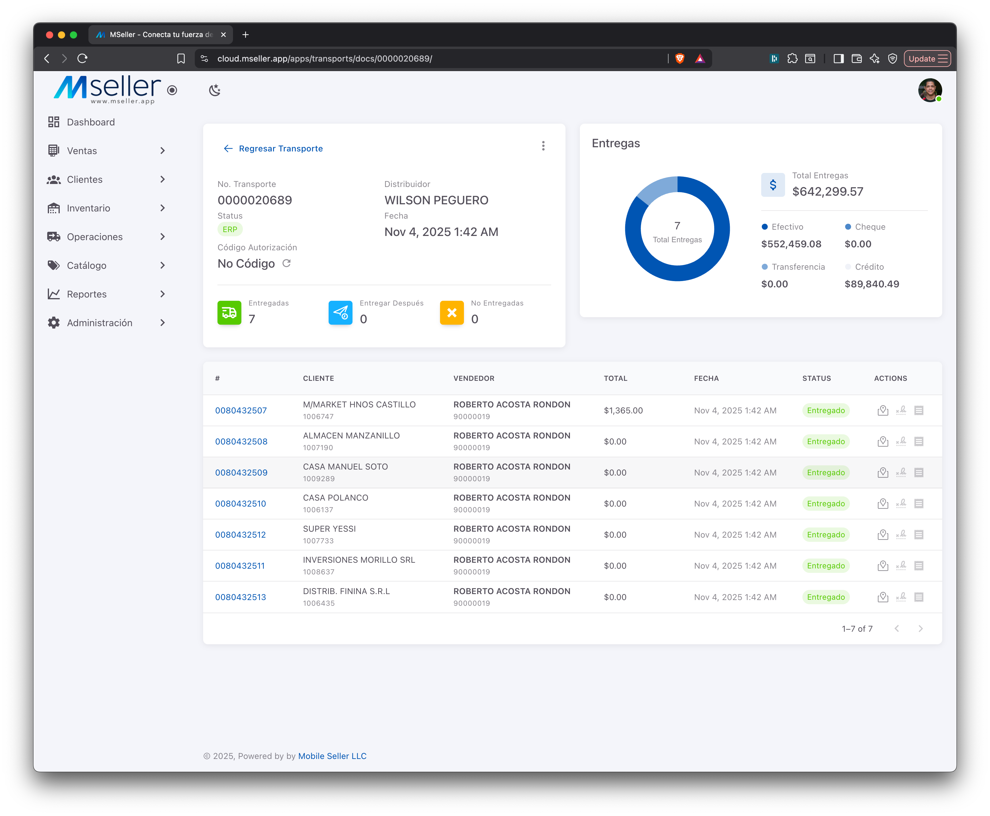MSeller Cloud - Logística y Transporte